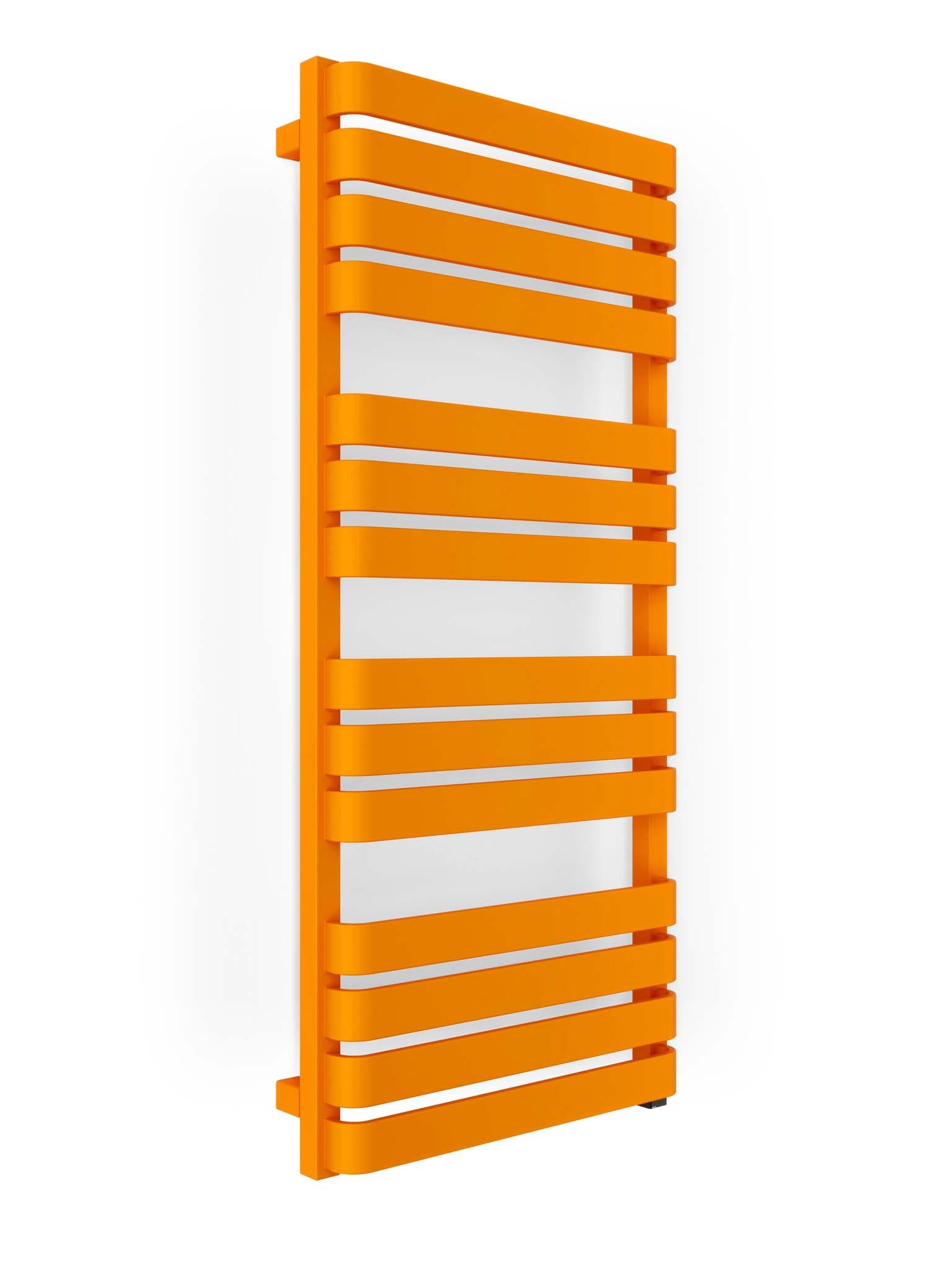 WARP Matt Orange Vertical Ladder Rail Curved Bar Electric Towel Warmer (INTERNAL ONE Element)