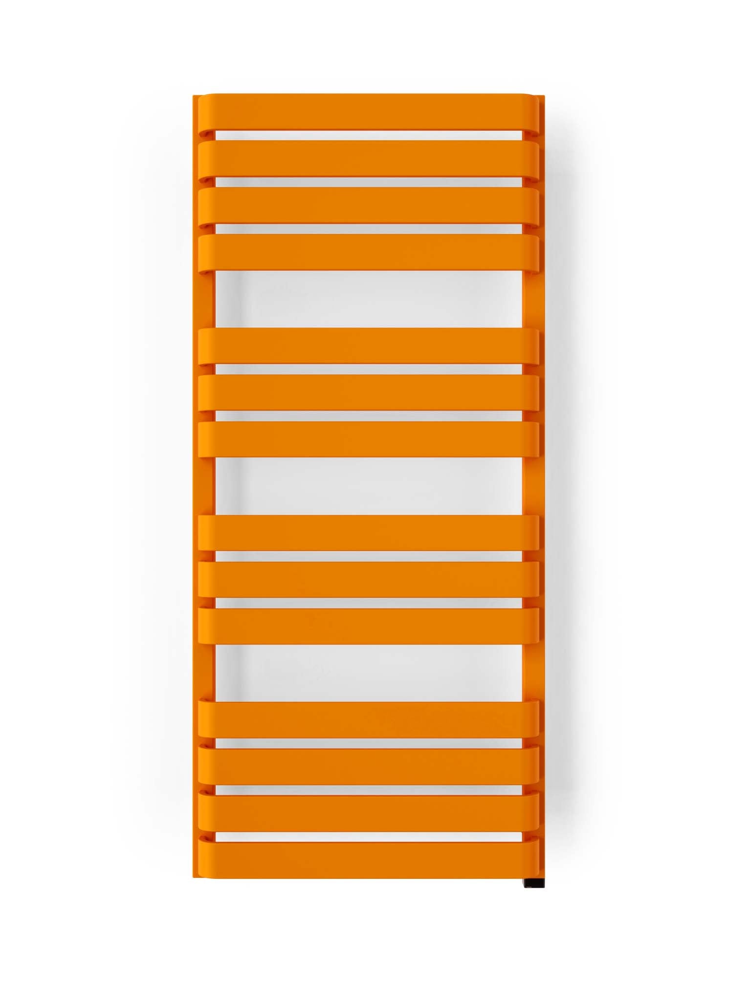 WARP Matt Orange Vertical Ladder Rail Curved Bar Electric Towel Warmer (INTERNAL ONE Element)